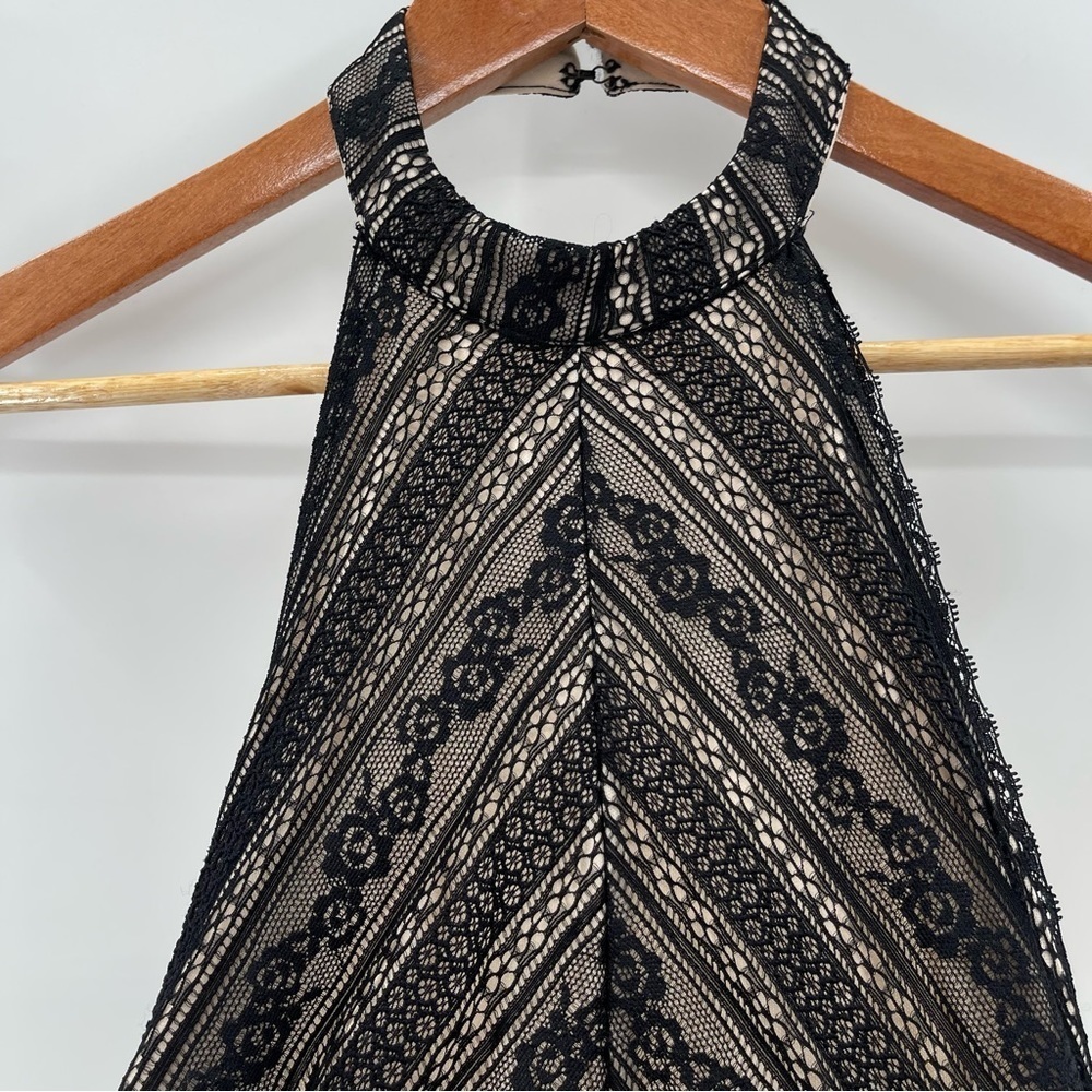 Wet Seal Black Lace Halter Neck Y2K Bodysuit Size Small